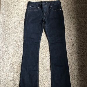 Express dark wash barely boot jeans